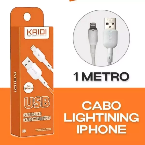 Cabo carregador reforçado para iphone (Kaidi)