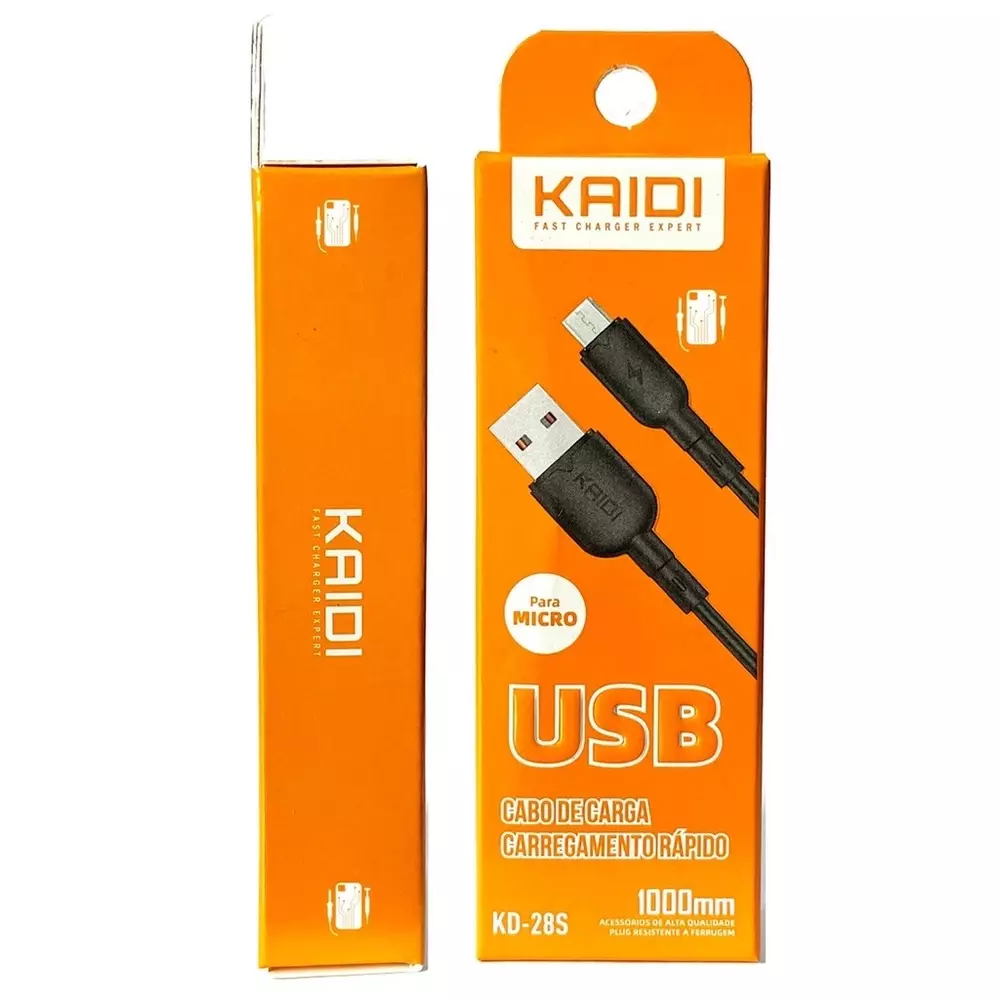 Cabo carregador reforçado V8 Micro USB (Kaidi)