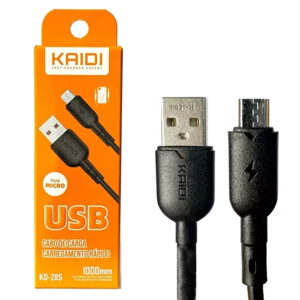 Cabo carregador reforçado V8 Micro USB (Kaidi)