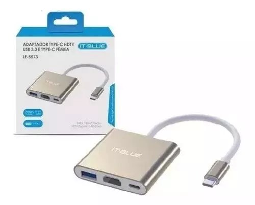 Adaptador Type-C HDTV USB 3.0 e Type C Fêmea IT-Blue